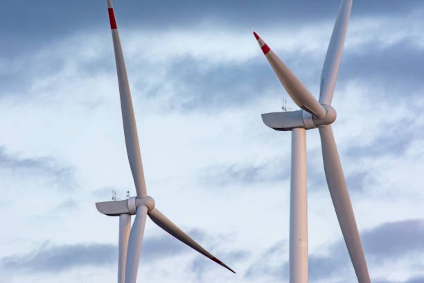 Highly efficient wind turbines powering renewable energy solutions for sustainable development.
