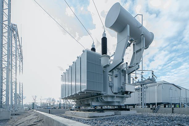 High-voltage power transformer at an electrical substation, demonstrating advanced Taishan Transformer technology for efficient energy transmission and distribution.